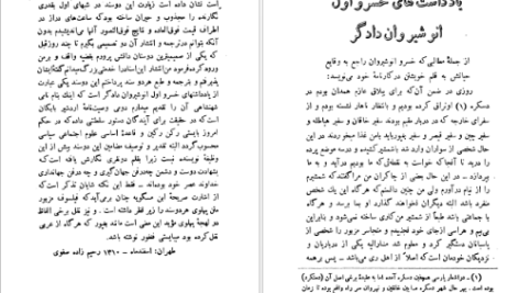 دانلود کتاب یادداشت‌های خسرو اول انوشیروان رحیم زاده صفوی ۲۹ صفحه PDF